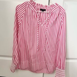 Pink striped JCrew shirt size small